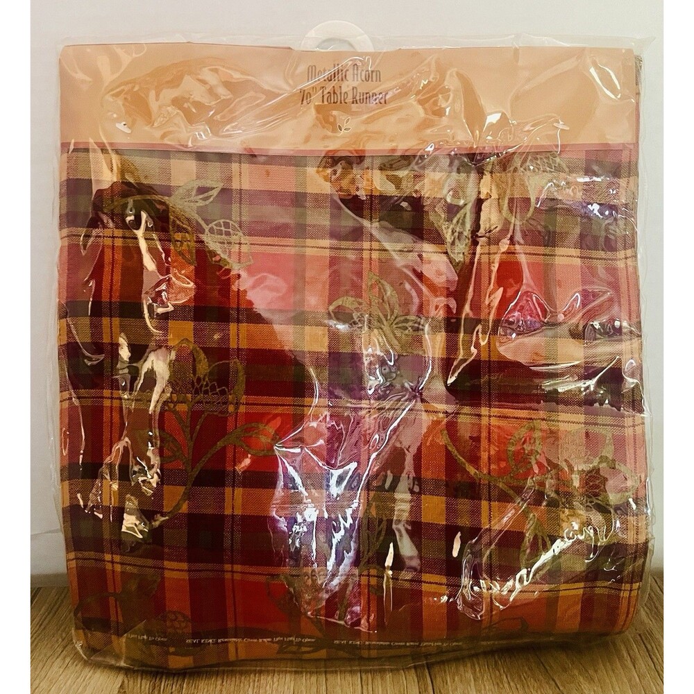 Vintage Linens and Things  Fall 70" metallic table runner 70 Inches